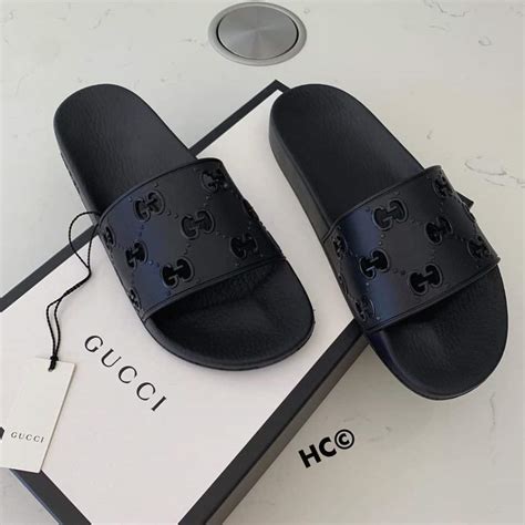 all black women's gucci slides|Gucci flip flops clearance.